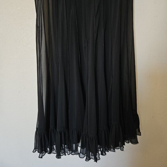 Adrianna Papell Black Sheer Overlay Cocktail Party Dress Women’s Size 8 - Picture 15 of 15